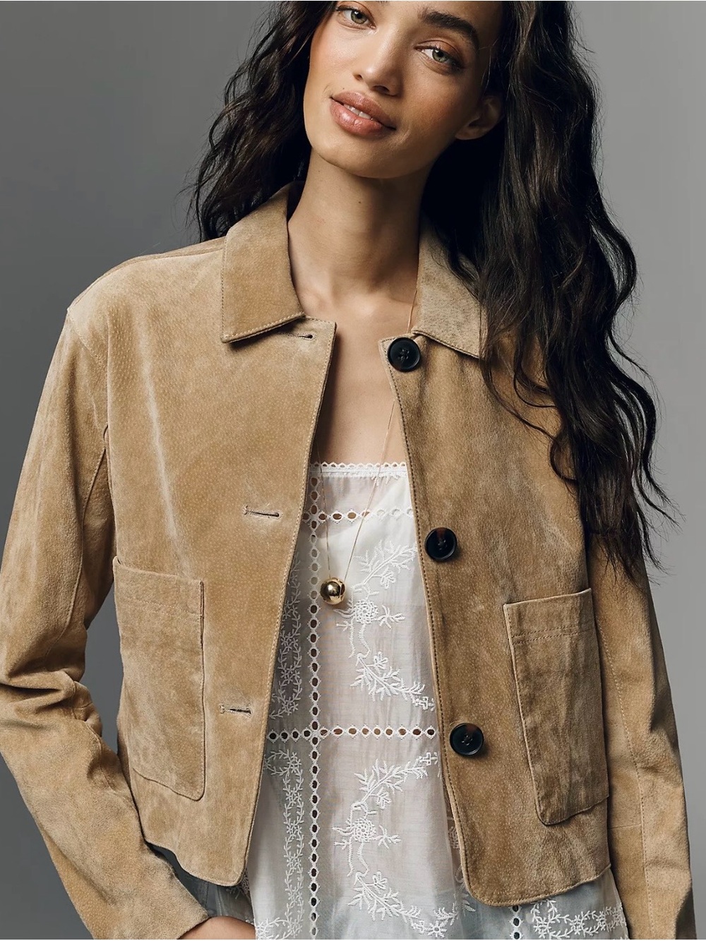Blank NYC Camel Suede Cropped Jacket